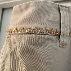 Old Navy wide leg khakis with beaded/sequin trim